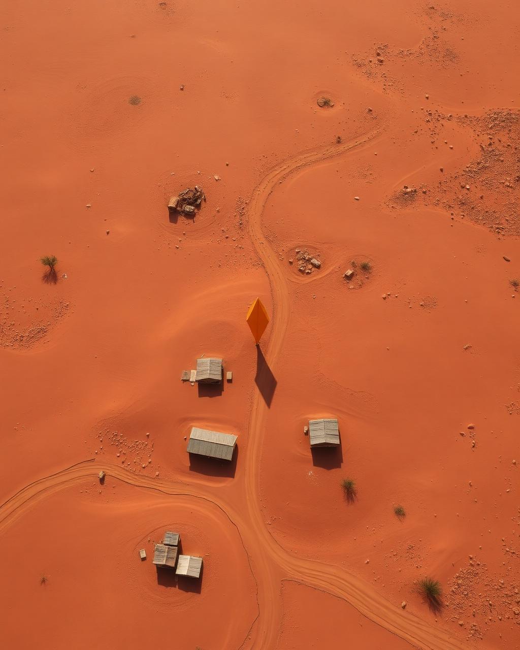 Aerial view of Ethiopian terrain with a saffron pin marking a digital doorstep